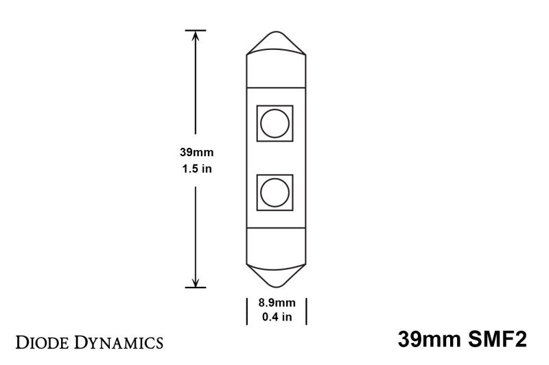Diode Dynamics 39mm SMF2 LED Bulb - Cool - White (Pair)