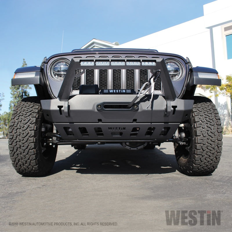Westin 18+ Jeep Wrangler JL Stubby Front Bumper - Textured Black