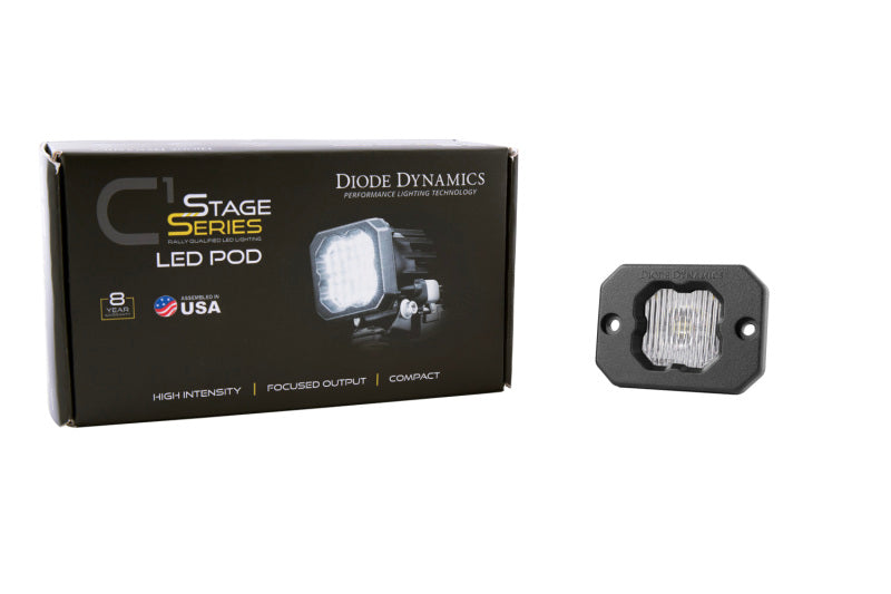 Diode Dynamics Stage Series C1 LED Pod - White SAE Fog Flush ABL Each
