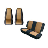 Rugged Ridge Seat Cover Kit Black/Tan Jeep CJ/YJ