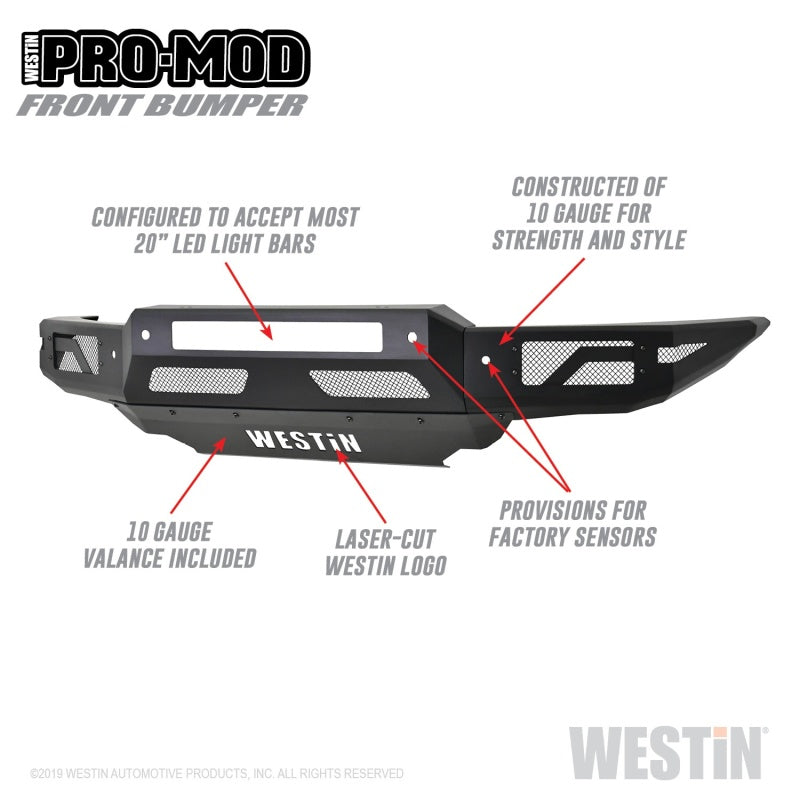 Westin 19+ Ford Ranger Pro-Mod Front Bumper - Tex. Blk