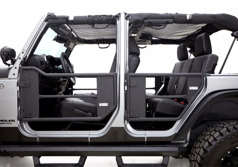 Rampage Jeep Wrangler(JK) 2-Door Tube Doors With Netting - Black