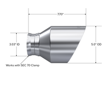 Load image into Gallery viewer, MBRP Dodge Charger 5.7L/6.2L/6.4L T304 3in ID / 5in OD Out / 8in Length Angle Cut SS Tip