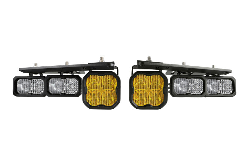 Diode Dynamics 21-Up Ford Bronco Stage Series Fog Pocket Kit - Yellow Sport