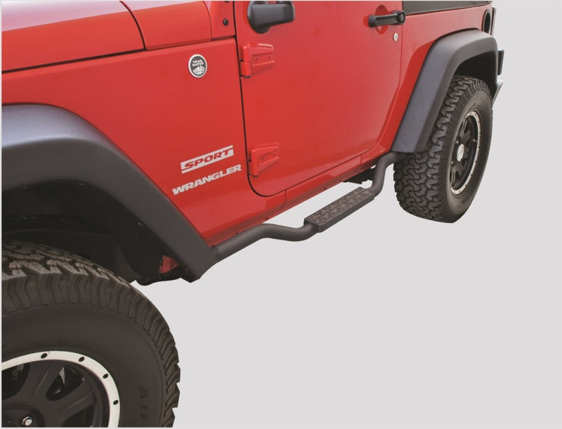 Rampage Jeep Wrangler(JK) Side Bar Drop Step Slimline - Black
