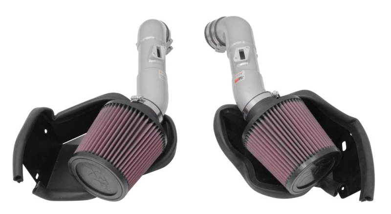 K&N Infiniti Q50 3.7L V6 Dual Silver Typhoon Short Ram Intakes
