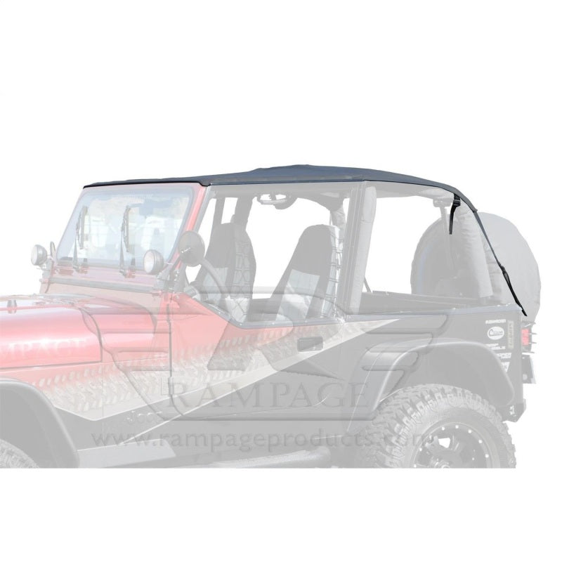 Rampage Jeep Wrangler(YJ) Frameless Soft Top Kit - Black Diamond