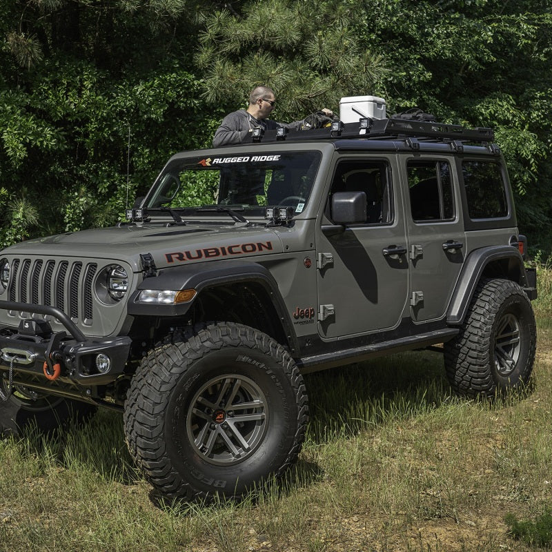 Rugged Ridge Roof Rack with Basket Jeep Wrangler JL 4Dr Hardtops