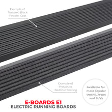 Load image into Gallery viewer, Go Rhino Chev Silverado 2500HD/3500HD CC Gas 4dr E-BOARD E1 Running Board Kit - Bedliner Coat