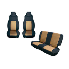 Load image into Gallery viewer, Rugged Ridge Seat Cover Kit Black/Tan Jeep Wrangler YJ