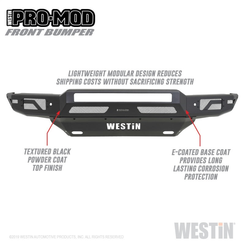 Westin 19+ Chevrolet Silverado 1500 Pro-Mod Front Bumper - Tex. Blk