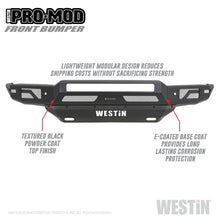Load image into Gallery viewer, Westin 19+ Chevrolet Silverado 1500 Pro-Mod Front Bumper - Tex. Blk
