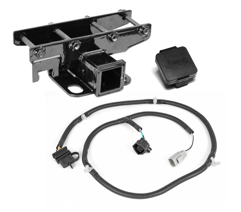 Rugged Ridge Receiver Hitch Kit Jeep Logo Jeep Wrangler