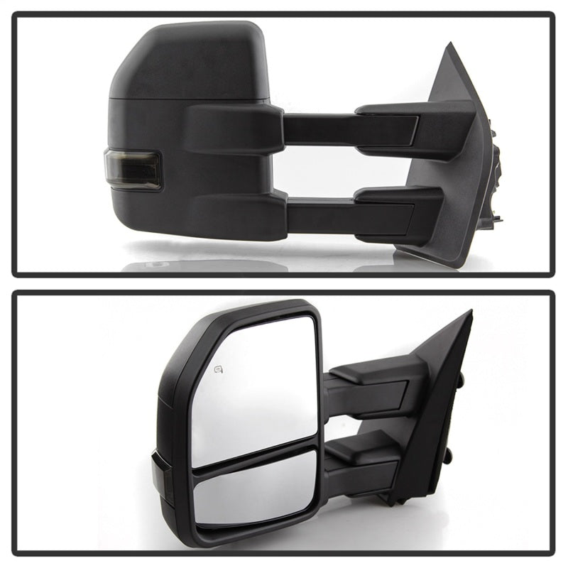 xTune 15-17 Ford F-150 Heated LED Telescoping Pwr Mirrors - Smk (Pair) (MIR-FF15015S-G4-PWH-SM-SET)