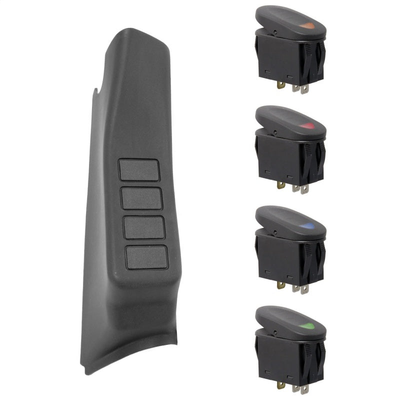 Rugged Ridge A-Pillar 4 Switch Pod Black RHD Jeep Wrangler JK