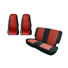 Load image into Gallery viewer, Rugged Ridge Seat Cover Kit Black/Red Jeep CJ/YJ