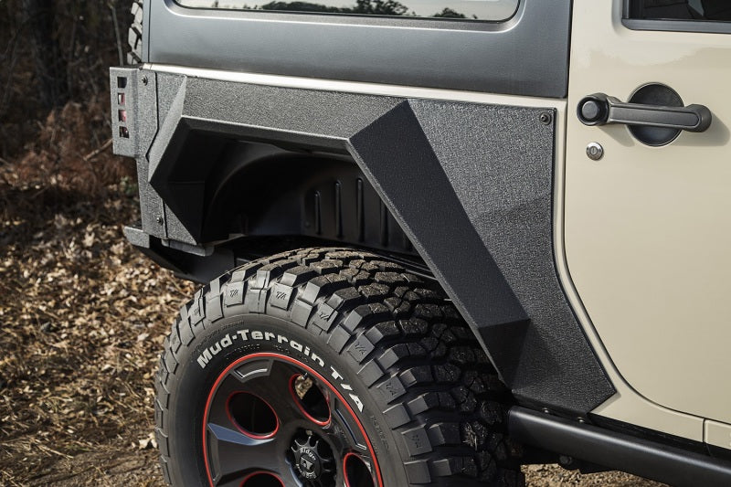Rugged Ridge XHD Rear Armor Fenders Pair 2 Dr Jeep Wrangler JK
