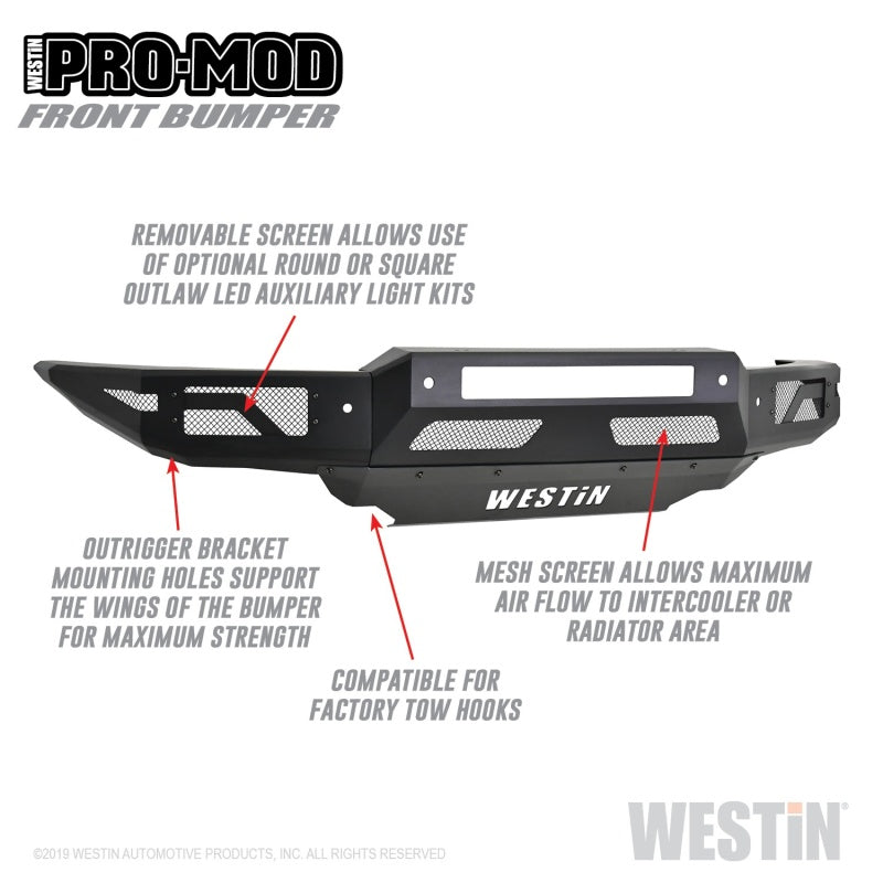 Westin 19+ Ford Ranger Pro-Mod Front Bumper - Tex. Blk