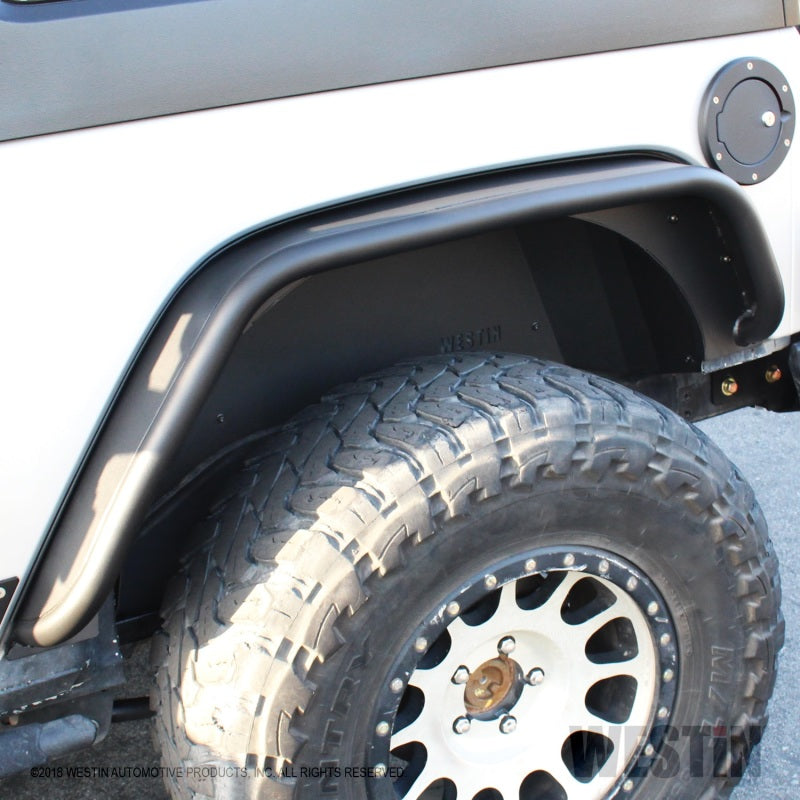 Westin 07+ Jeep Wrangler JK Inner Fenders - Rear - Textured Black