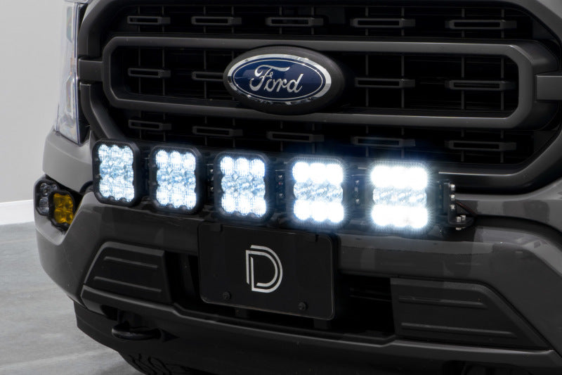 Diode Dynamics 21-22 Ford F-150 SS5 Grille CrossLink Lightbar Kit- Sport Yellow Combo