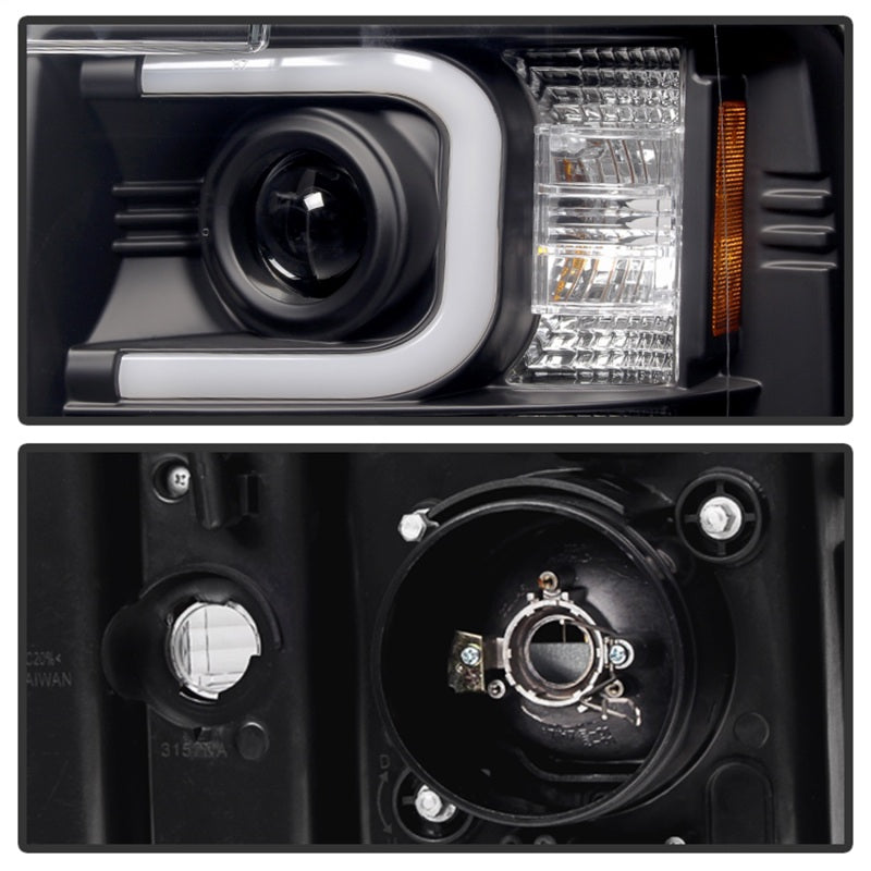Spyder Chevy Silverado 2014-16 2500 HD Projector Headlights Light Bar DRL Blk PRO-YD-CSHD14-LBDRL-BK