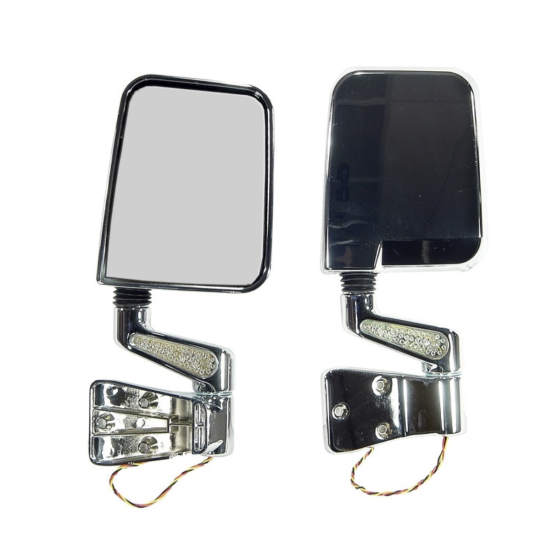 Rugged Ridge Jeep Wrangler YJ/TJ Chrome Door Mirror Kit w/ LED Turn Signal