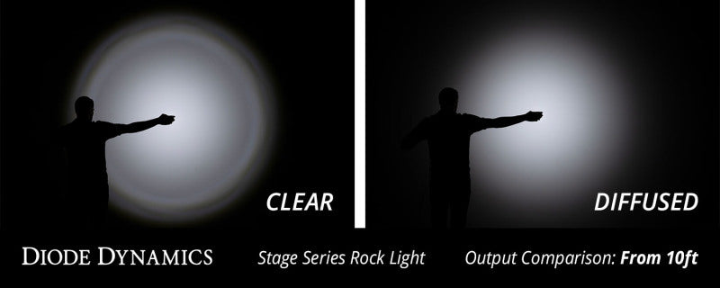 Diode Dynamics Stage Series Rock Lights - Amber Clear Lens