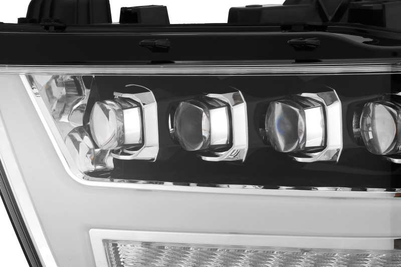 AlphaRex 19+ Ram 1500HD NOVA LED Proj Headlights Plank Style Chrome w/Activ Light/Seq Signal/DRL