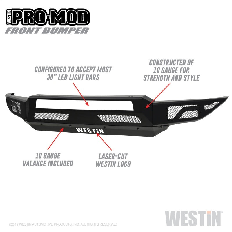 Westin 19+ Chevrolet Silverado 1500 Pro-Mod Front Bumper - Tex. Blk