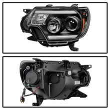 Load image into Gallery viewer, Spyder Toyota Tacoma 12-15 Projector Headlights Light Bar DRL Black PRO-YD-TT12-LBDRL-BK