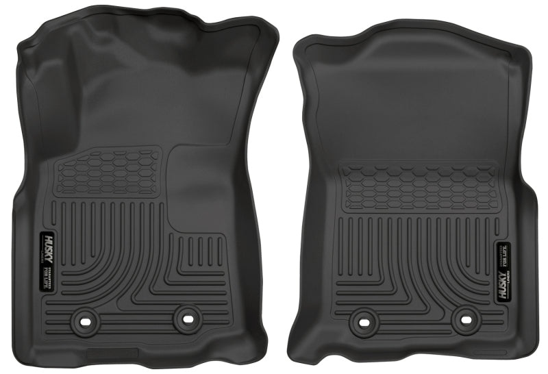 Husky Liners 2018+ Toyota Tacoma Double Cab w/ Standard Trans WeatherBeater Black Front Floor Liners