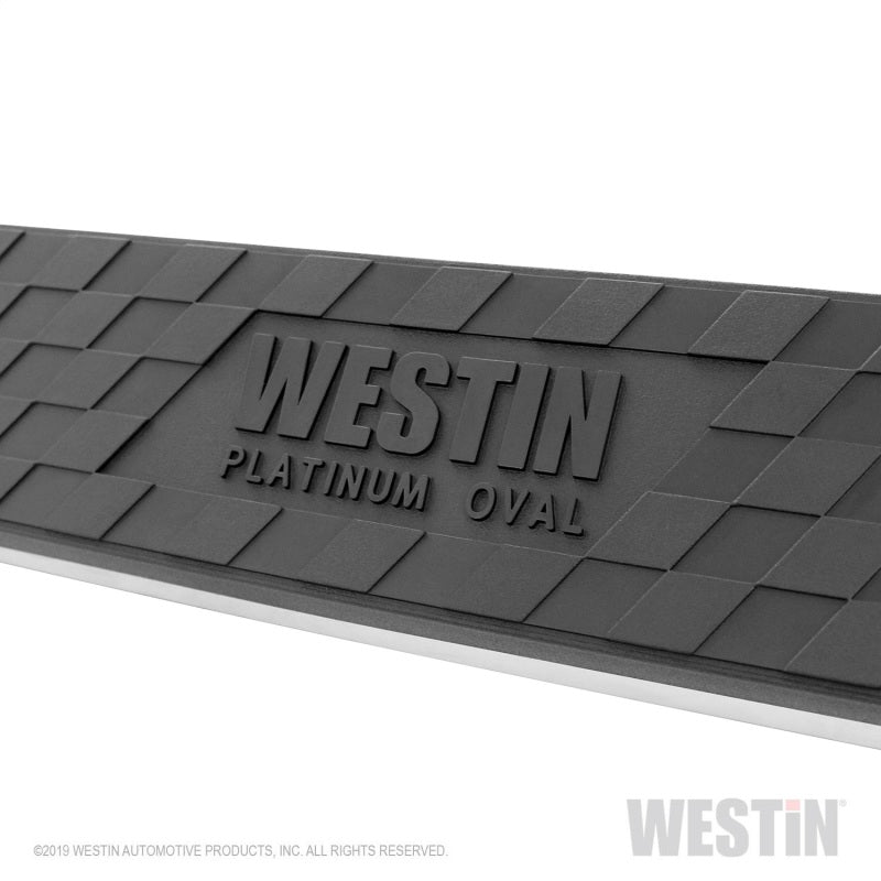 Westin 19+ Chev/GMC Silverado/Sierra 1500 DC (No 2019 Ltd) Platinum 4 Oval Nerf Step Bars - Blk