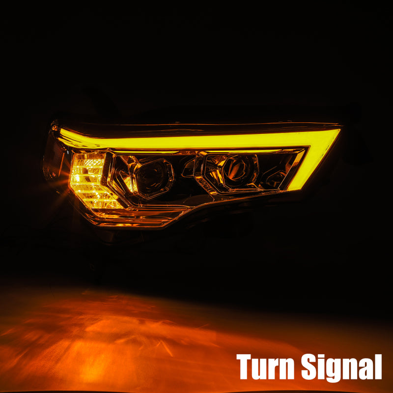 AlphaRex 14+ Toyota 4Runner PRO-Series Projector Headlights Plank Style Chrm w/Sequential Signal