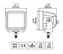 Load image into Gallery viewer, Go Rhino Xplor Blackout Series Cube LED Spot Light Kit (Surface/Threaded Stud Mnt) 3x3 - Blk (Pair)