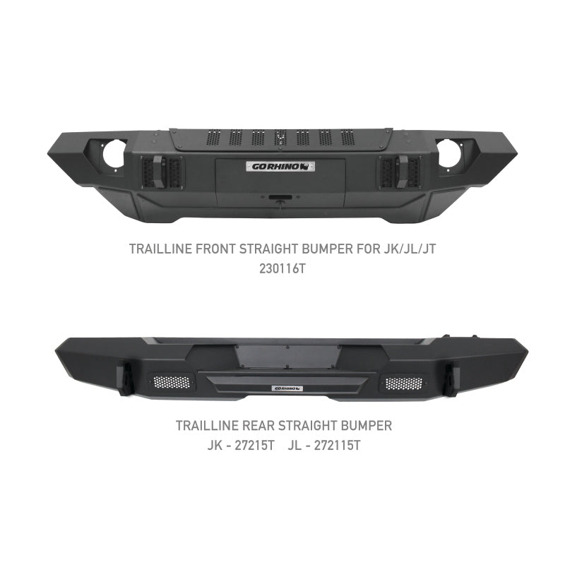 Go Rhino Jeep Wrangler JL/JLU/JK/JKU/Gladiator JT Trailline Front Straight Bumper