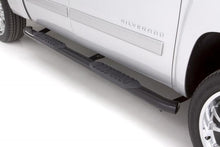 Load image into Gallery viewer, Lund Chevy Silverado 1500 Std. Cab (Body Mount) 5in. Oval Curved Steel Nerf Bars - Black