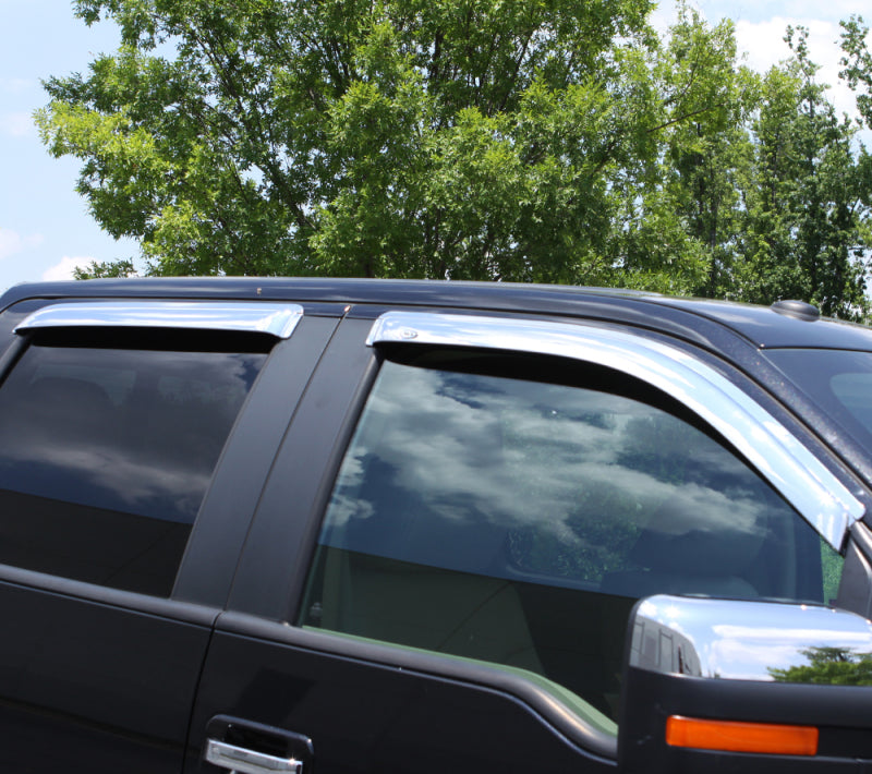 AVS RAM 1500 Crew Cab Ventvisor Outside Mount Front & Rear Window Deflectors 4pc - Chrome