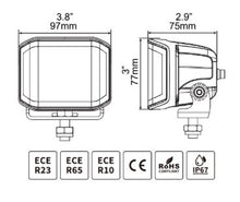 Load image into Gallery viewer, Go Rhino Xplor Blackout Series Cube LED Sideline Flood Light Kit (Surface Mount) 4x3 - Blk (Pair)