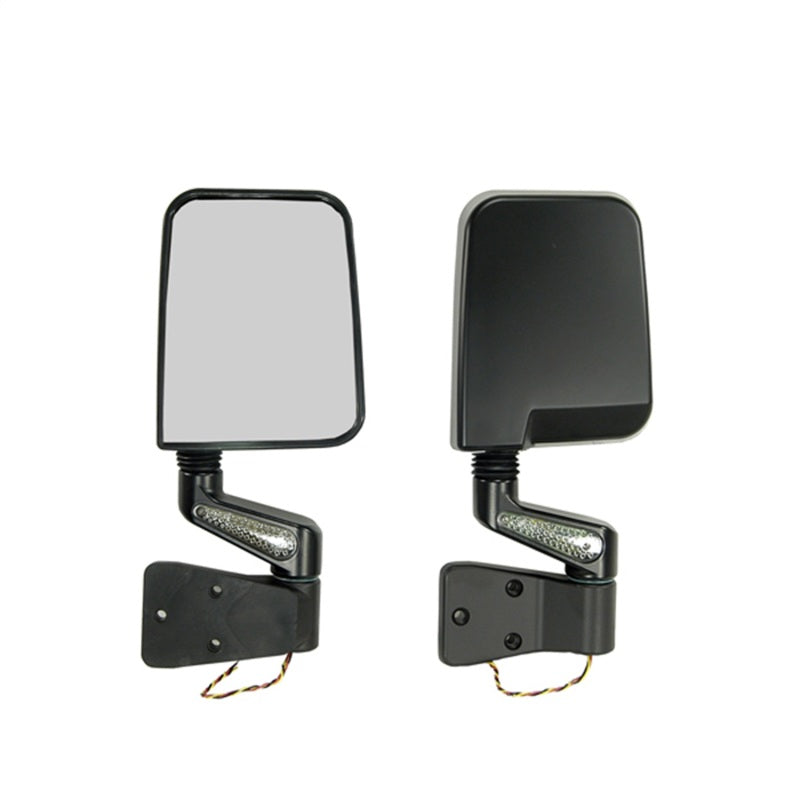 Rugged Ridge Jeep Wrangler YJ/TJ Black Door Mirror Kit w/ LED Turn Signals