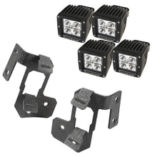 Load image into Gallery viewer, Rugged Ridge Jeep Wrangler JK Textured Black Square A-Pillar LED Light Mount Kit