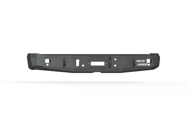 A Road Armor 15-20 Ford F-150 Stealth Rear Winch Bumper - Tex Blk for a Ford F-150 pickup truck.