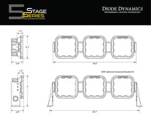 Load image into Gallery viewer, Diode Dynamics SS5 Sport Universal CrossLink 3-Pod Lightbar - Yellow Combo