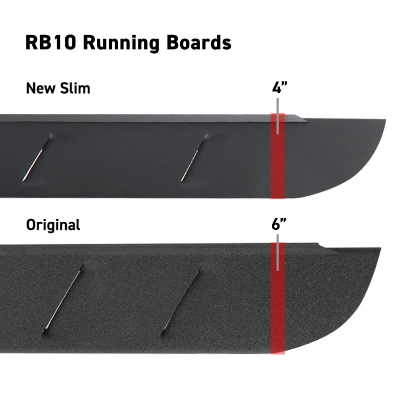 Go Rhino RB10 Slim Running Boards - Universal 80in. - Bedliner Coating