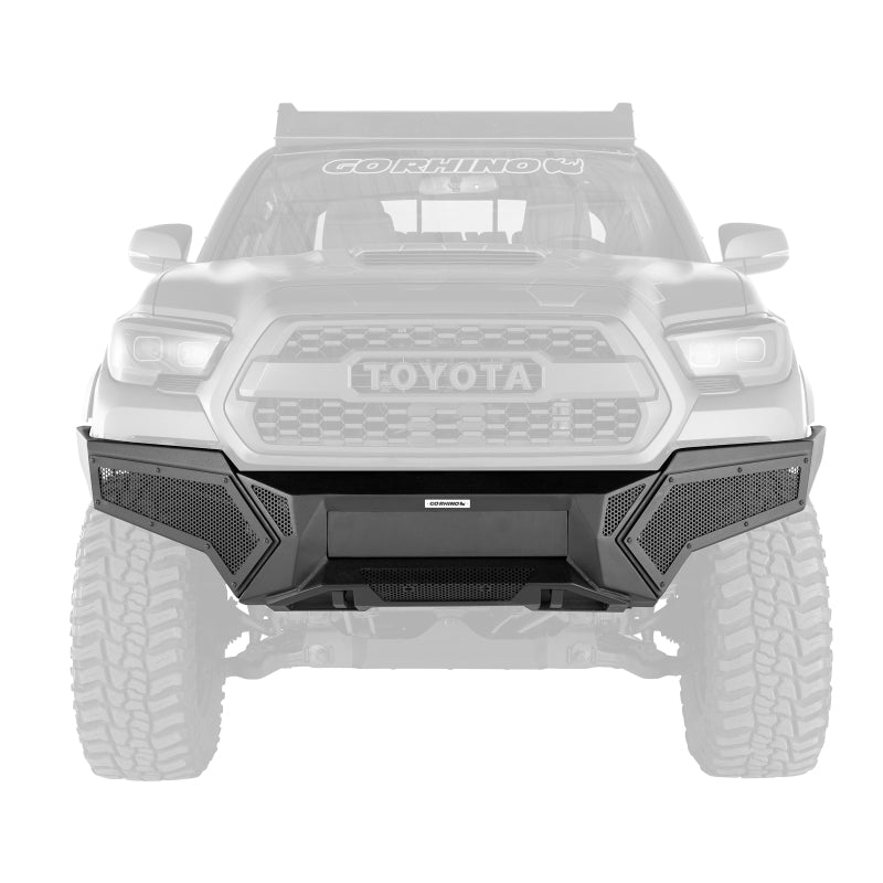 Go Rhino Tacoma Element Front Bumper w/ Power Actuated Hide-away Light Bar Mount Tex Black