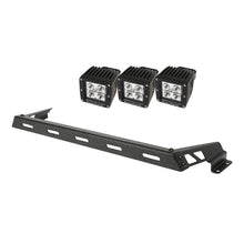 Load image into Gallery viewer, Rugged Ridge Jeep Wrangler JK Black 3 Sqaure LED Hood Mounted Light Bar Kit