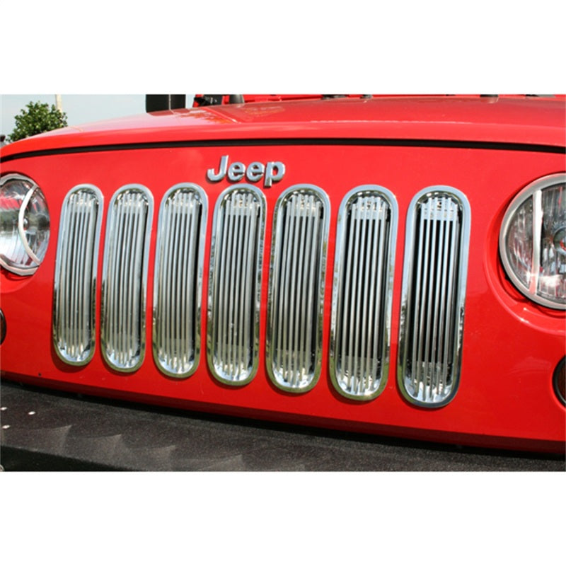 Rugged Ridge Billet Grille Insert Polished Alum Jeep Wrangler