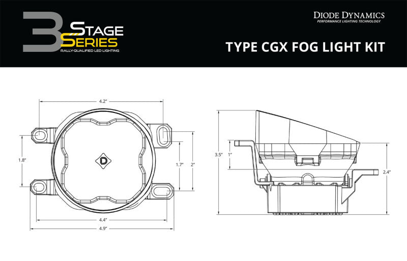 Diode Dynamics SS3 Type CGX LED Fog Light Kit Sport - White SAE Fog