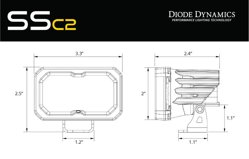 Diode Dynamics Stage Series 1 In Roll Bar Reverse Light Kit SSC2 Sport (Pair)