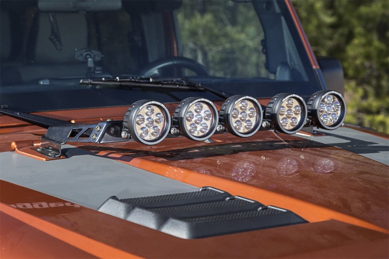 Rugged Ridge Jeep Wrangler JK 5 Round LED Hood Light Bar Kit