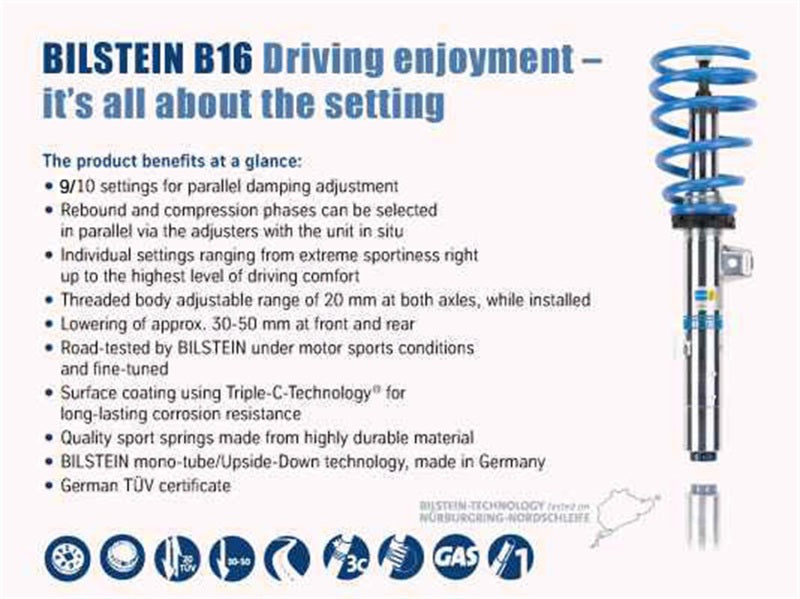 Bilstein B16 (DampTronic) BMW M3/M4 F80/F82 Front & Rear Performance Suspension System